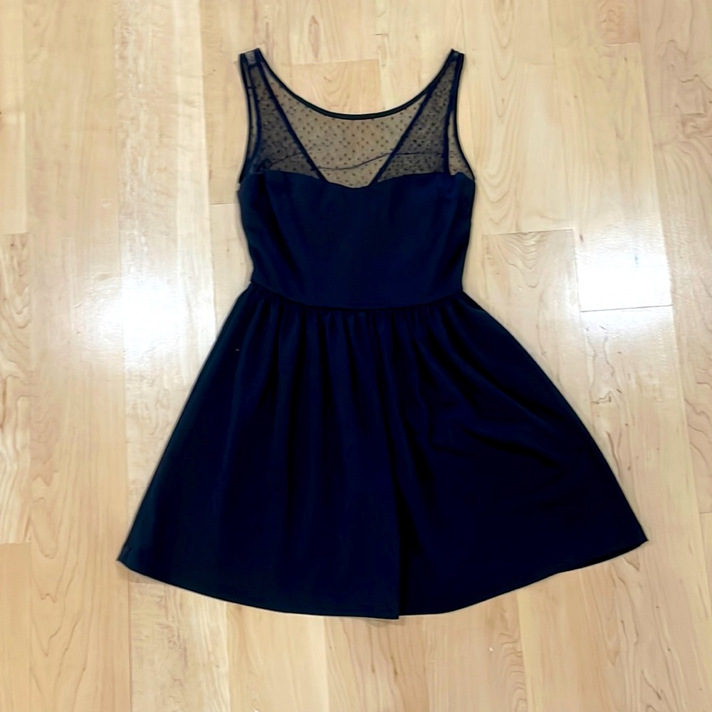 Sheer Top V Back dress